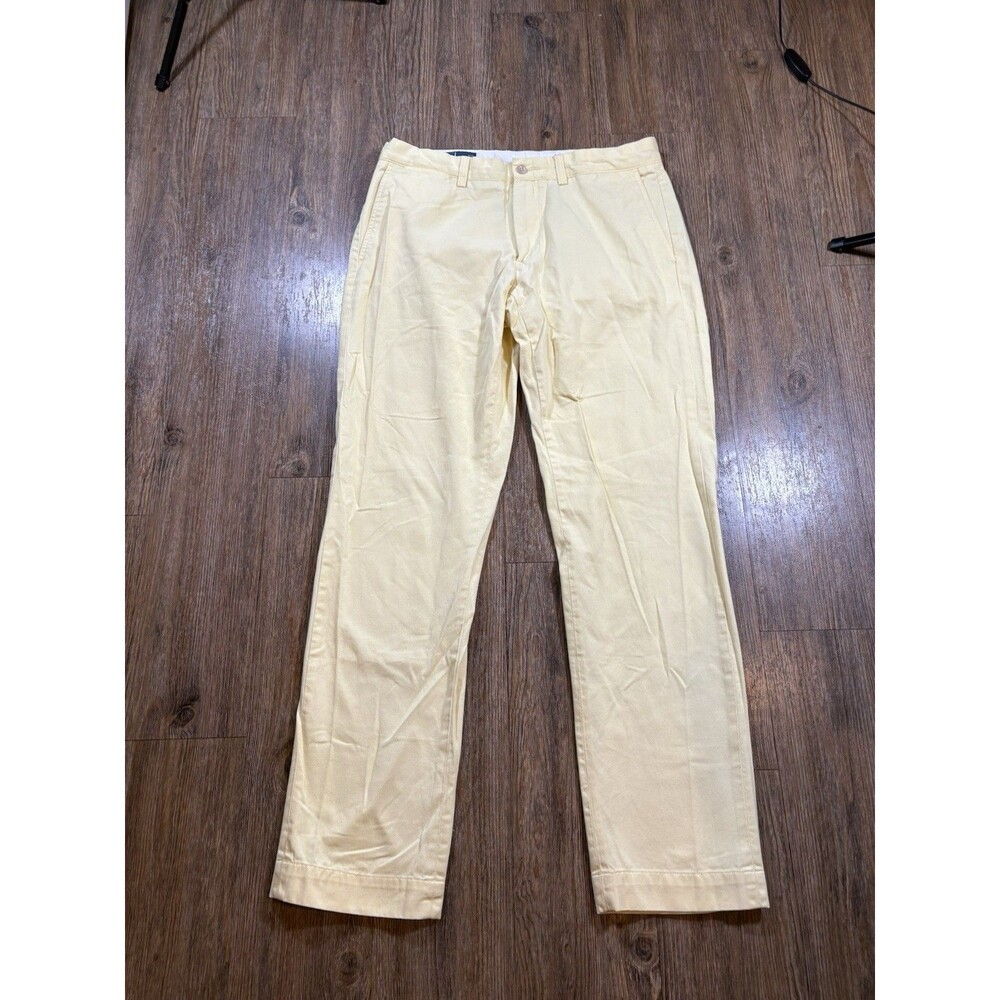Polo Ralph Lauren Mens Chino Pants 33x32 (fits 32x31) Yellow Straight Fit Cotton